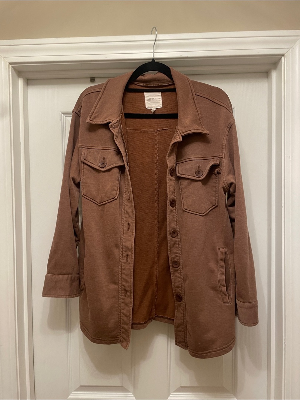 Avec de Filles Women's M Brown Utility shirt Jacket shacket boho